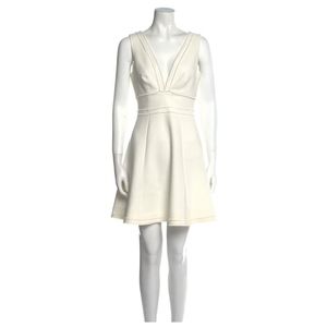 $420 CINQ À SEPT A-Line Mini White Sleeveless Dress - 4